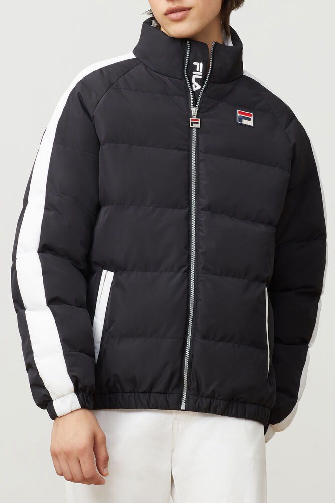 Fila Jacket Mens Black - Ledger Puffa - Philippines 2078416-RU